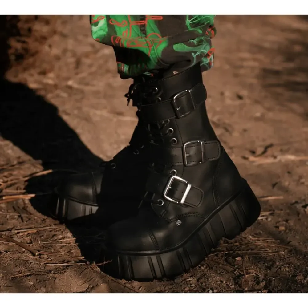 TUK Black TUKskin 3-Buckle Anarchic Airship Boot